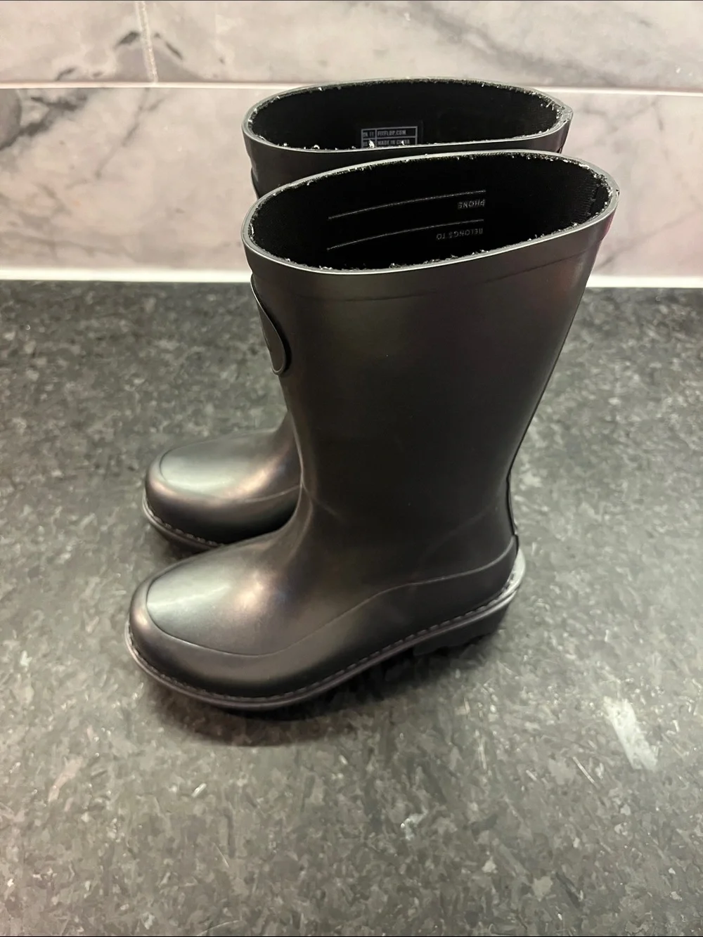 Kids Grey Fitflop Rain Boots - Classic Waterproof Style